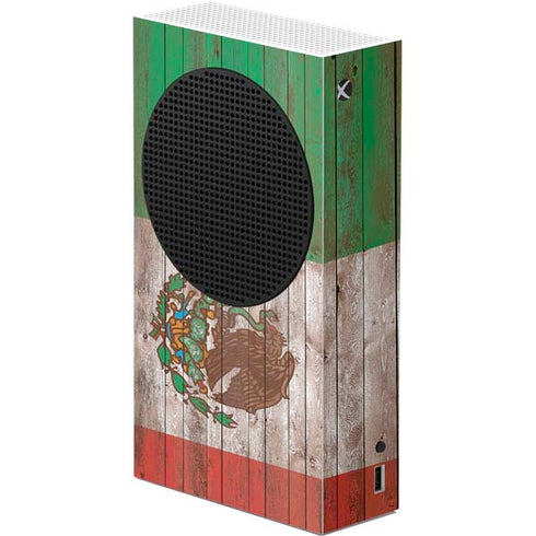 Mexican Flag Dark Wood Xbox Series S Console Skin